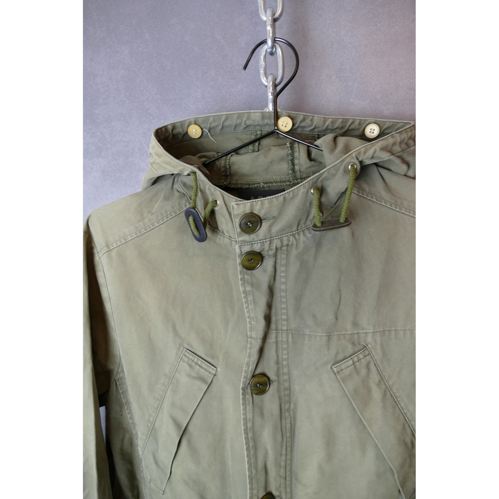 APC Paris Military Hooded Fishtail‎ Parka Jacket Olive Green Cotton Blend Size S - Picture 3 of 11